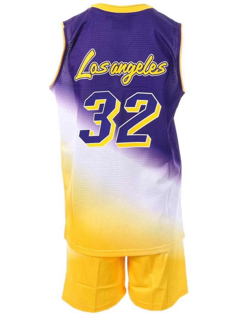 Conjunto de Basquetebol Los Angeles Roxo/Amarelo para Rapaz Sport Zone Roxo - Kiabi