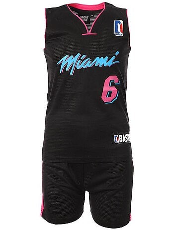 Conjunto de Basquetebol Miami Heat Preto para Criança Sport Zone DAPL5810