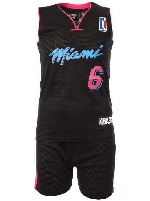 Conjunto de Basquetebol Miami Heat Preto para Criança Sport Zone DAPL5810 - Kiabi Conjunto de Basquetebol Miami Heat Preto para Criança Sport Zone DAPL5810 - Kiabi