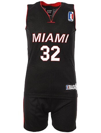 Conjunto de Basquetebol Miami Heat Preto/Vermelho para Criança Sport Zone