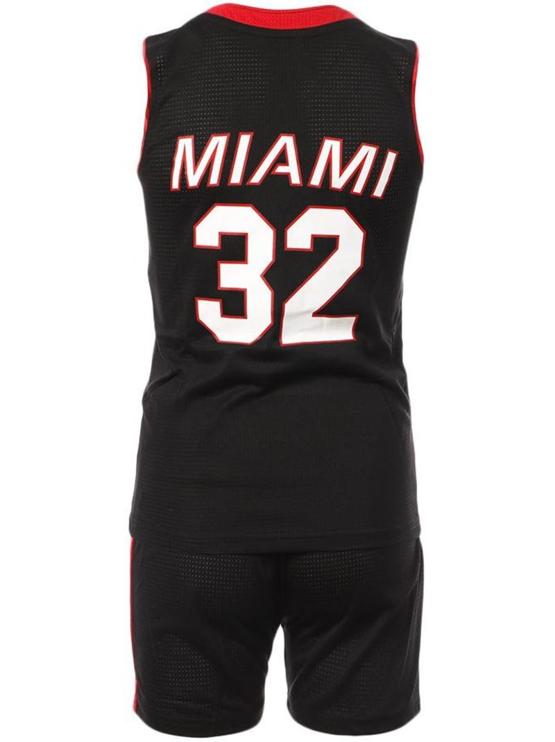 Conjunto de Basquetebol Miami Heat Preto/Vermelho para Criança Sport Zone Preto - Kiabi