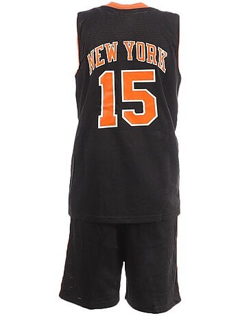 Conjunto de basquetebol new york preto/laranja para criança sport zone