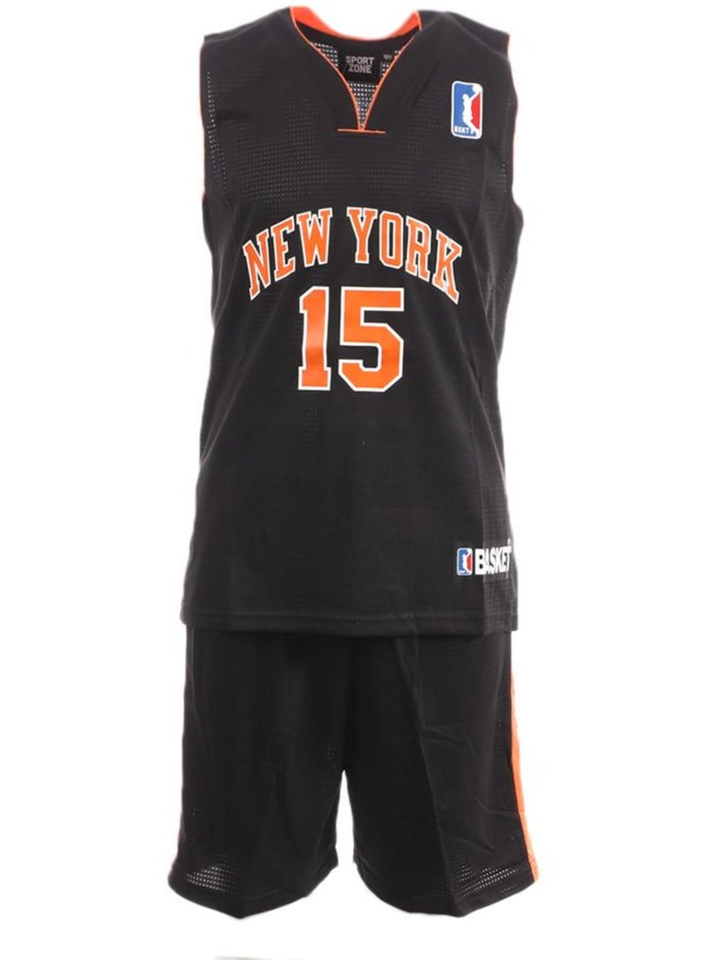 Conjunto de Basquetebol New York Preto/Laranja para Criança Sport Zone Preto - Kiabi