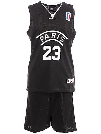 Conjunto de Basquetebol Paris Sport Zone para Criança Preto/Branco