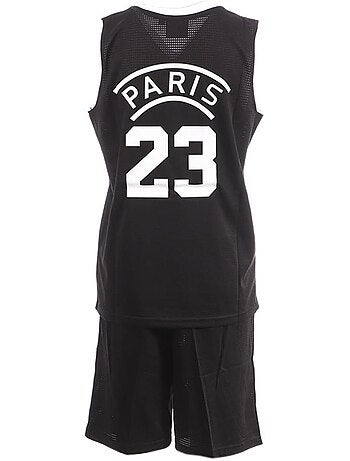 Conjunto de Basquetebol Paris Sport Zone para Criança Preto/Branco