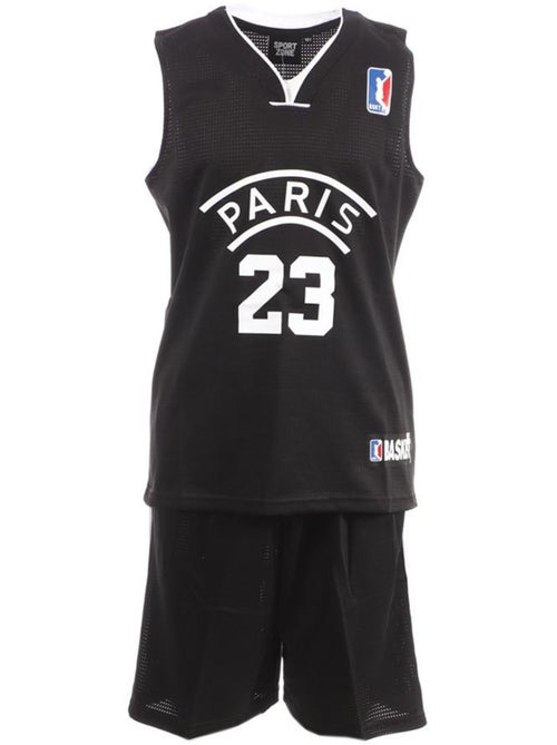 Conjunto de Basquetebol Paris Sport Zone para Criança Preto/Branco - Kiabi