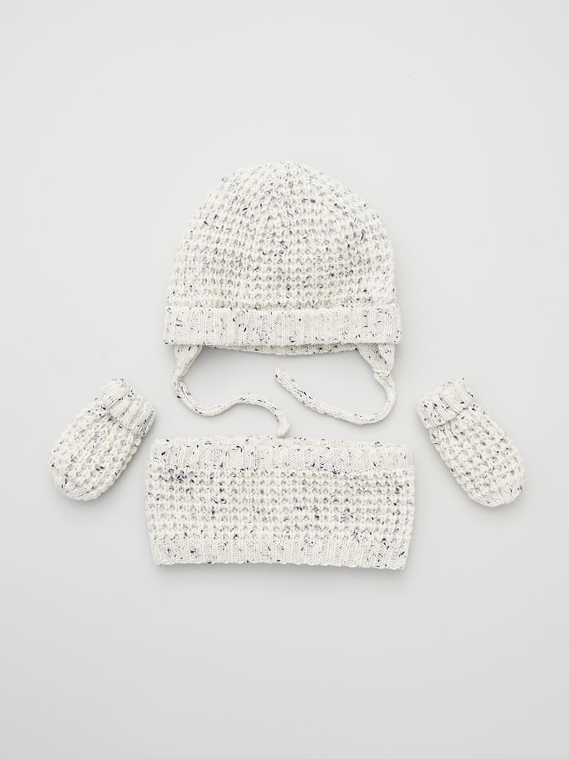 Conjunto de bebé em tricô BRANCO - Kiabi