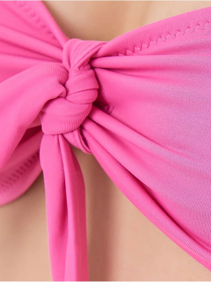 Conjunto de biquíni com laço Rosa - Kiabi