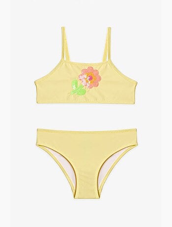 Conjunto de biquíni halter com lantejoulas para menina penti
