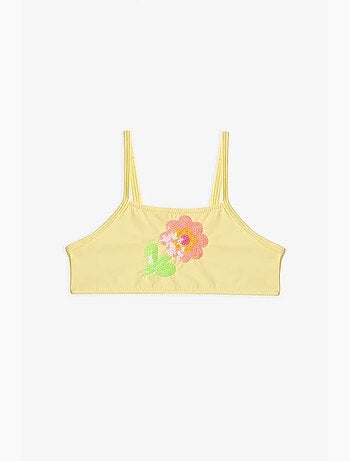 Conjunto de biquíni halter com lantejoulas para menina penti