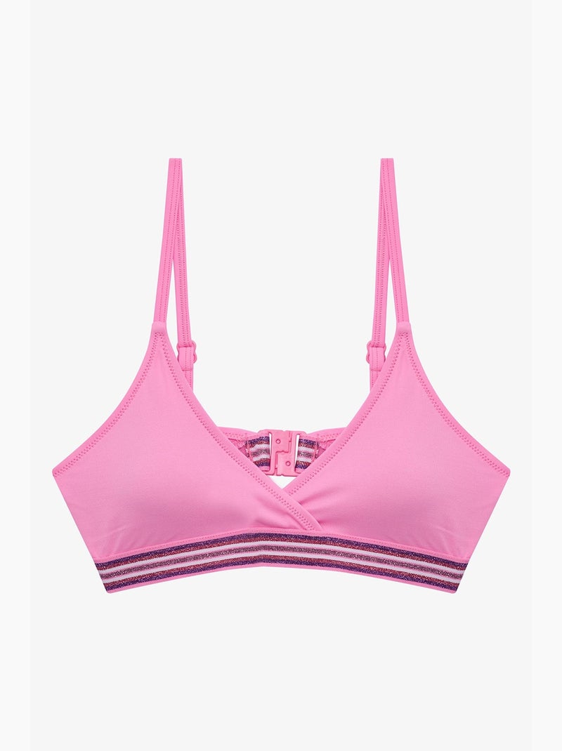 Conjunto de biquíni juvenil shay com alças finas e triângulo penti Rosa-fluo/Solinotes - Kiabi