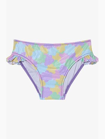 Conjunto de biquíni menina shiny flower com folhos e halter penti