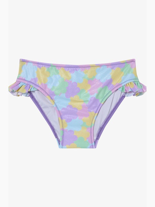 Conjunto de biquíni menina shiny flower com folhos e halter penti - Kiabi