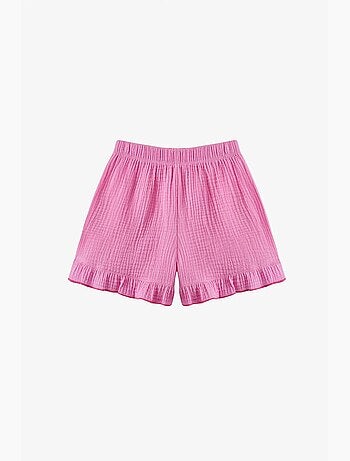 Conjunto de biquíni pinky com folhos penti