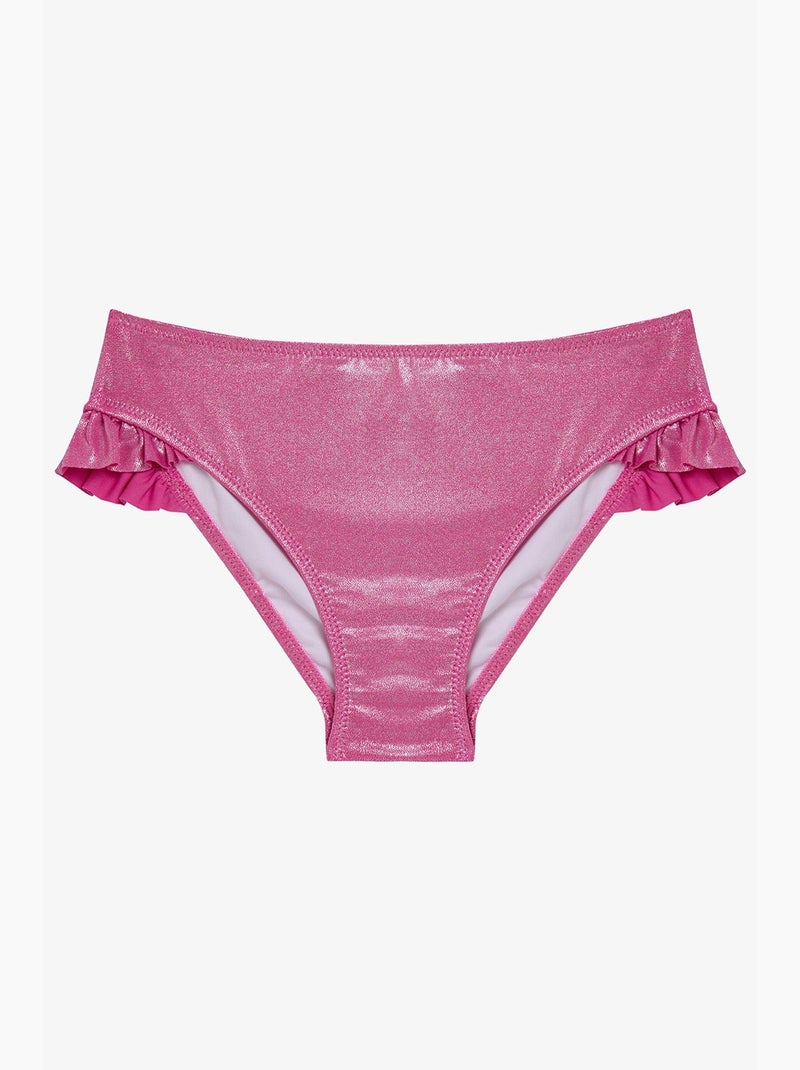 Conjunto de biquíni triangular brilhante menina penti Rosa-fluo/Solinotes - Kiabi