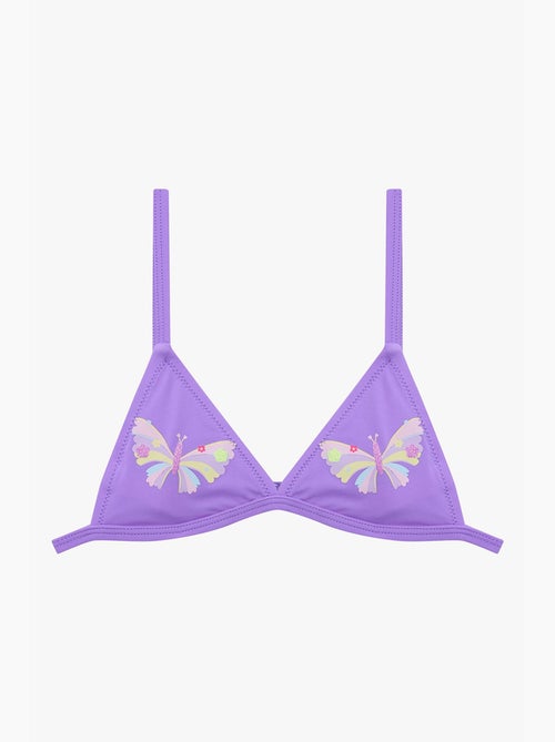 Conjunto de biquíni triangular com folhos butterfly para menina penti - Kiabi