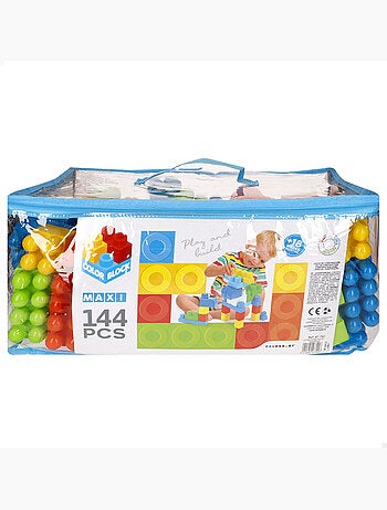 Conjunto de blocos de construção 144 peças maxi color block