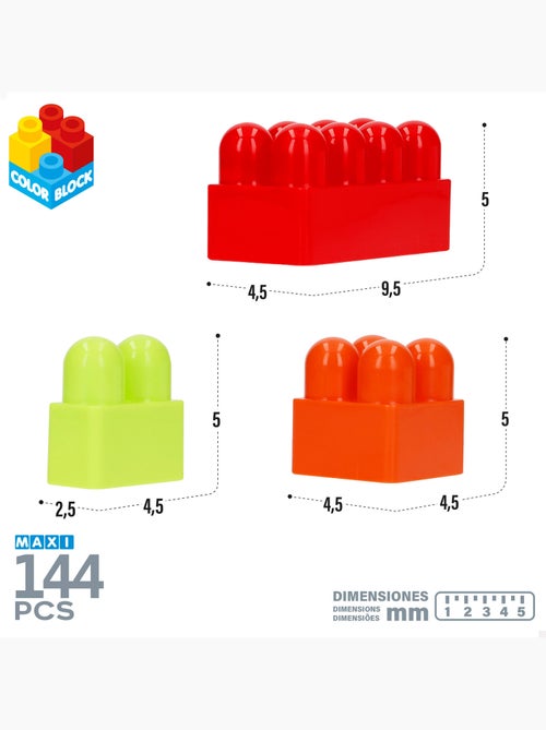 Conjunto de blocos de construção 144 peças maxi color block - Kiabi