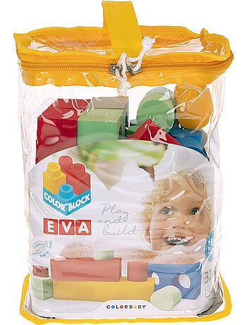 Conjunto de blocos de construção de borracha color block com 32 peças