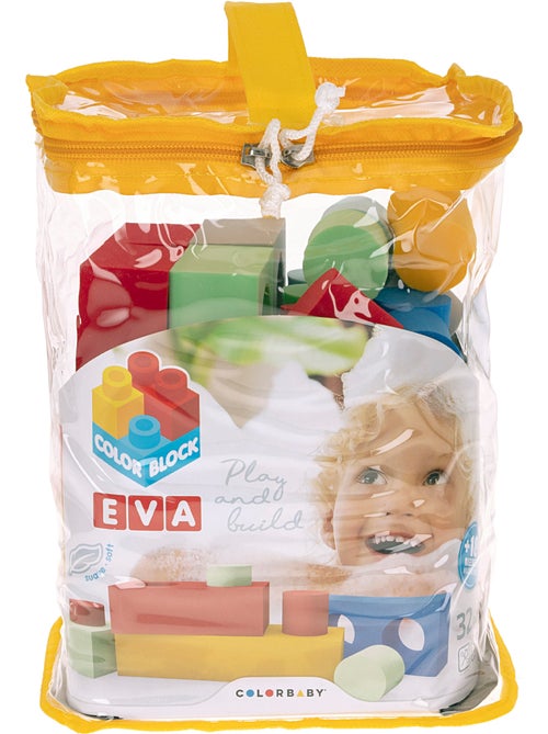 Conjunto de blocos de construção de borracha color block com 32 peças - Kiabi