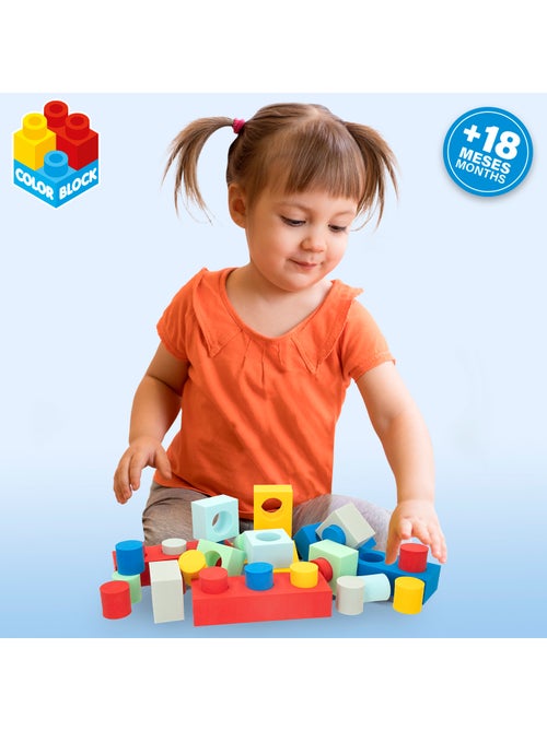 Conjunto de blocos de construção de borracha color block com 32 peças - Kiabi