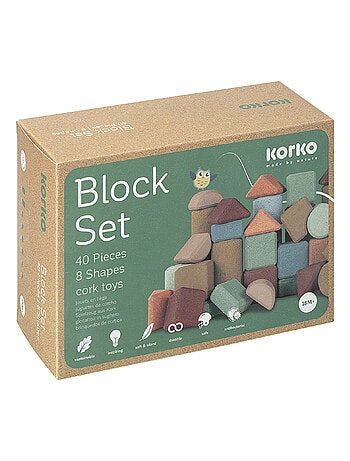Conjunto de blocos de construção de cortiça - 40 peças
