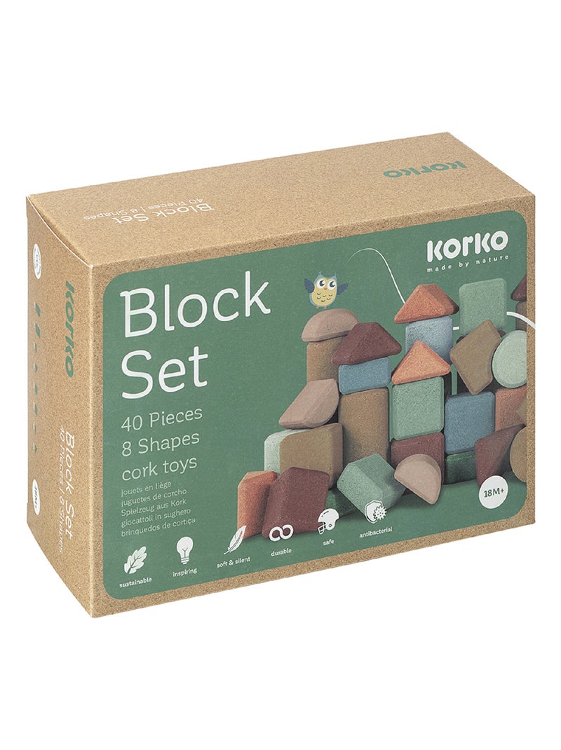 Conjunto de blocos de construção de cortiça - 40 peças Multicolorido - Kiabi