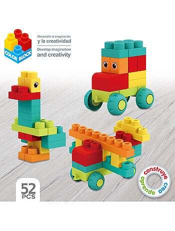 Conjunto de blocos de construção flexi de 52 peças color block