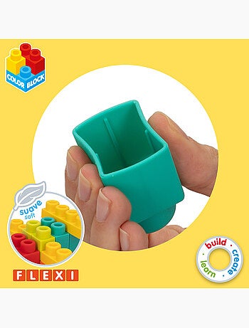 Conjunto de blocos de construção flexi de 52 peças color block