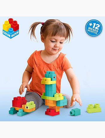 Conjunto de blocos de construção flexi de 52 peças color block