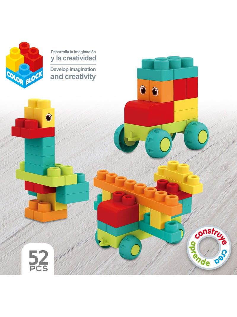 Conjunto de blocos de construção flexi de 52 peças color block N/D - Kiabi