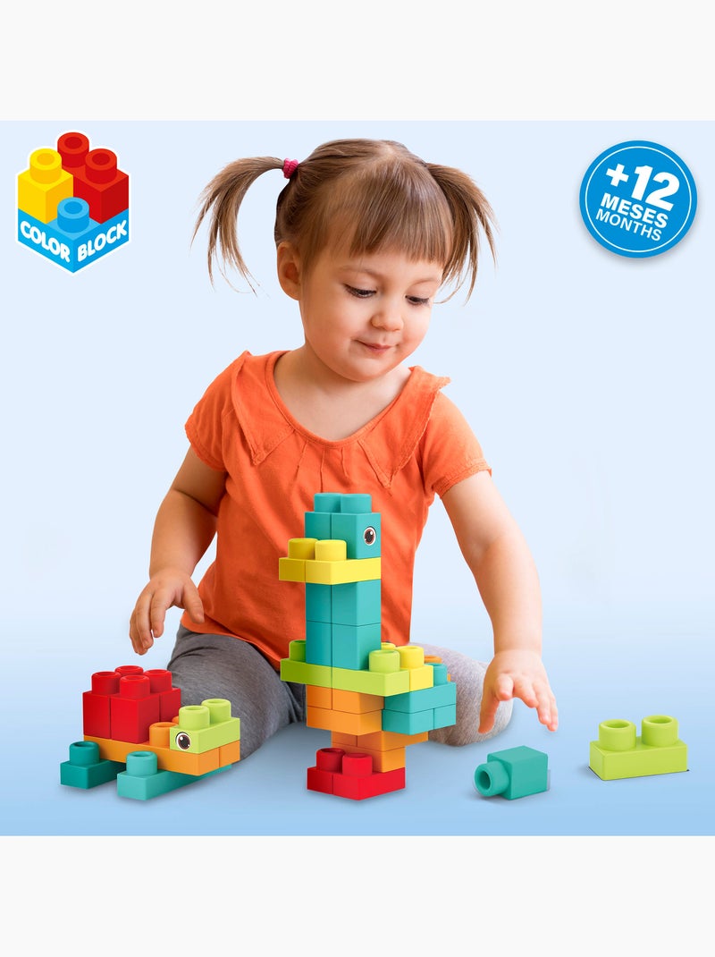Conjunto de blocos de construção flexi de 52 peças color block N/D - Kiabi