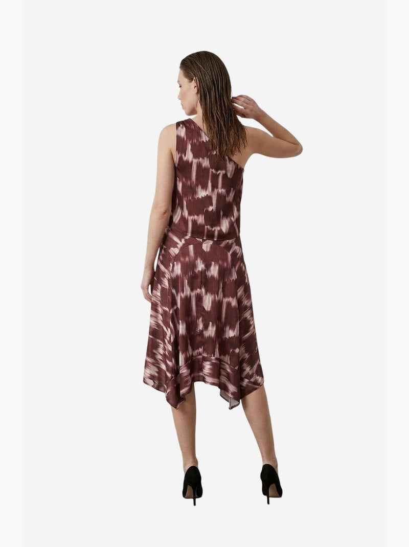 Conjunto de blusa de cetim assimétrica e saia midi my fashion Vermelho/Rosa - Kiabi