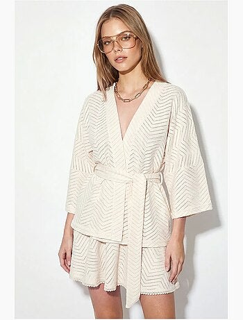 Conjunto de blusa e saia de algodão com padrão geométrico lucci