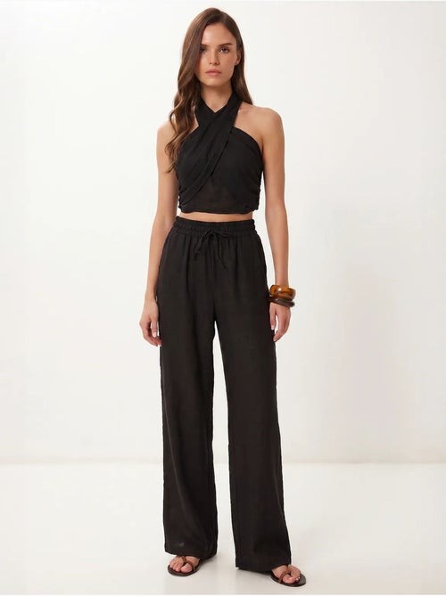 Conjunto de blusa halter e calças de perna larga istanbul - Kiabi Conjunto de blusa halter e calças de perna larga istanbul - Kiabi