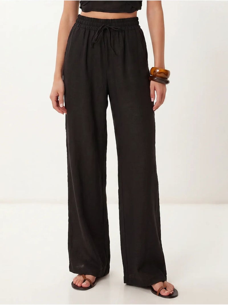 Conjunto de blusa halter e calças de perna larga istanbul Preto - Kiabi