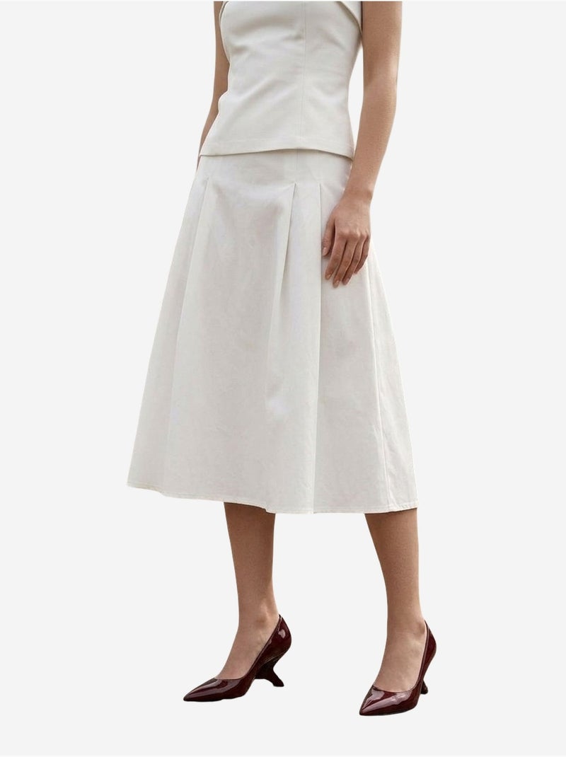 Conjunto de blusa sem alças e saia midi de cintura alta my fashion Branco sujo - Kiabi