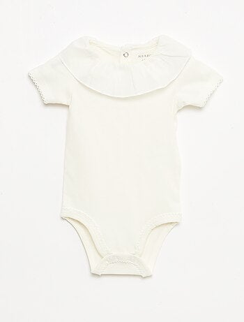 Conjunto de bodies com gola Claudine - 2 peças