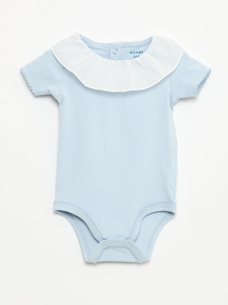 Conjunto de bodies com gola Claudine - 2 peças Branco - Kiabi