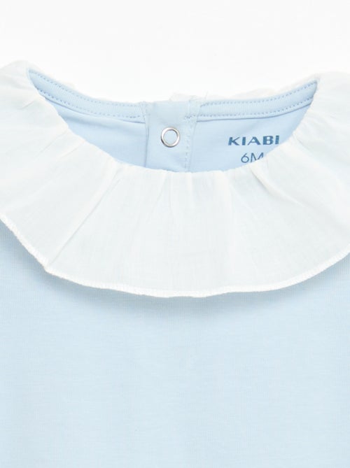 Conjunto de bodies com gola Claudine - 2 peças - Kiabi