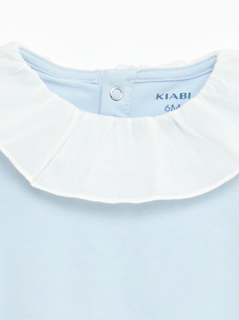 Conjunto de bodies com gola Claudine - 2 peças Branco - Kiabi