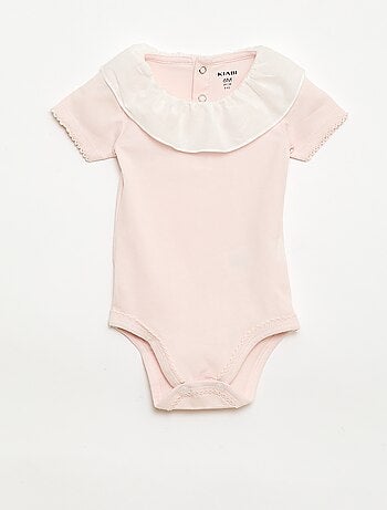 Conjunto de bodies com gola Claudine - 2 peças