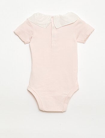 Conjunto de bodies com gola Claudine - 2 peças