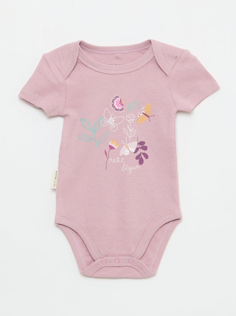 Conjunto de bodies de manga curta Violeta - Kiabi