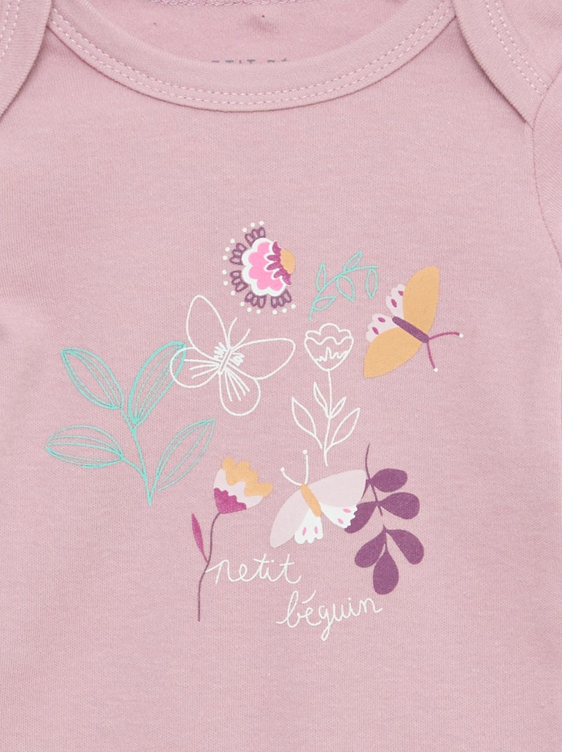 Conjunto de bodies de manga curta Violeta - Kiabi