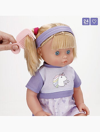 Conjunto de boneca menina de 41 cm e bebê de 32 cm com acessórios colorbaby's