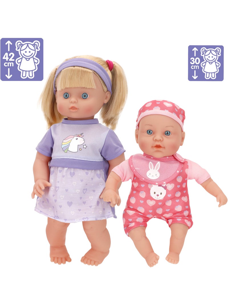 Conjunto de boneca menina de 41 cm e bebê de 32 cm com acessórios colorbaby's N/D - Kiabi