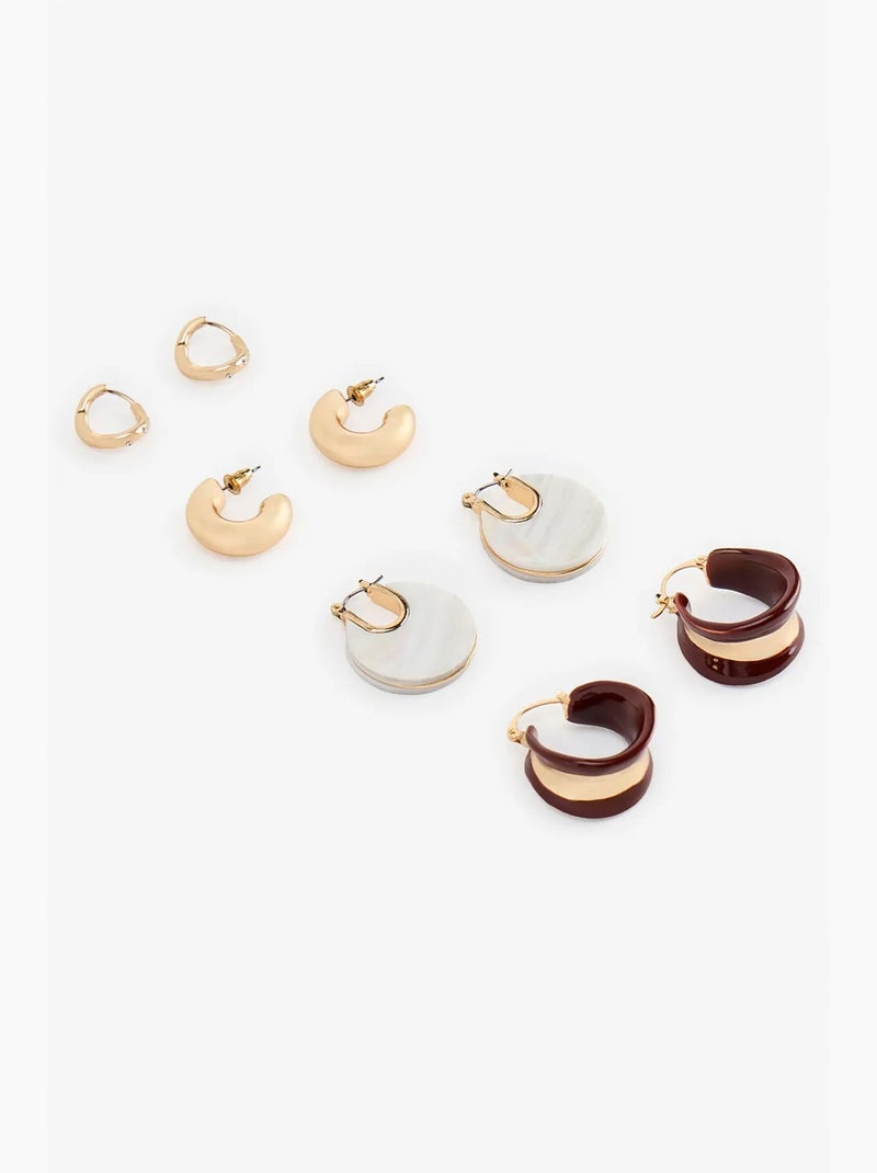 Conjunto de brincos adele penti Castanho-avelã - Kiabi