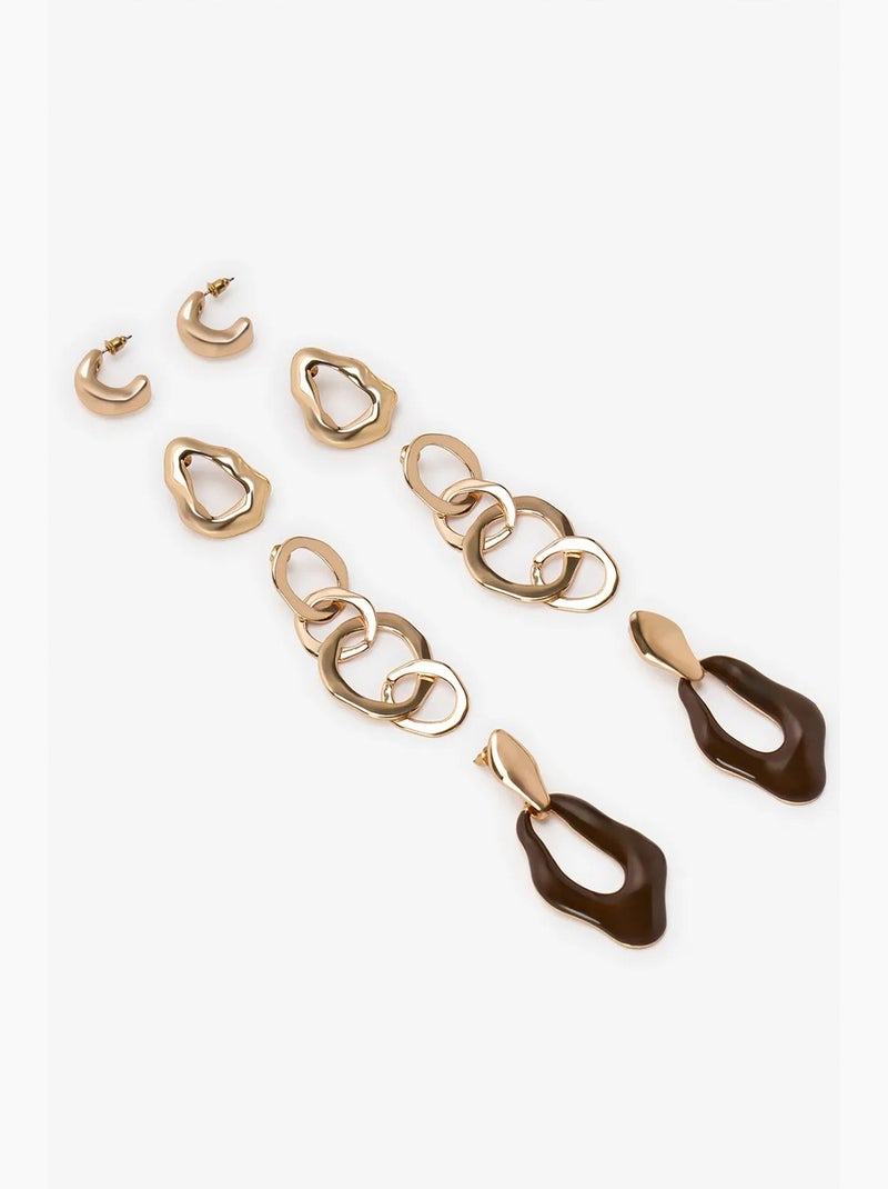 Conjunto de brincos julie penti Castanho-avelã - Kiabi