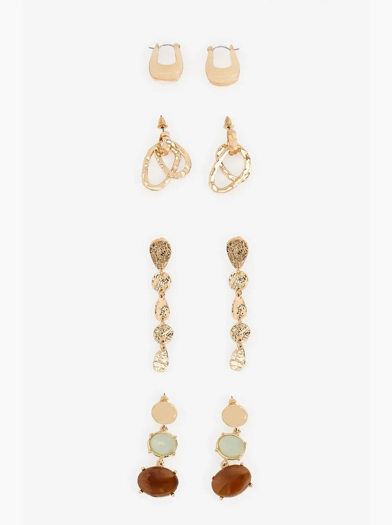 Conjunto de brincos mia penti Ouro - Kiabi